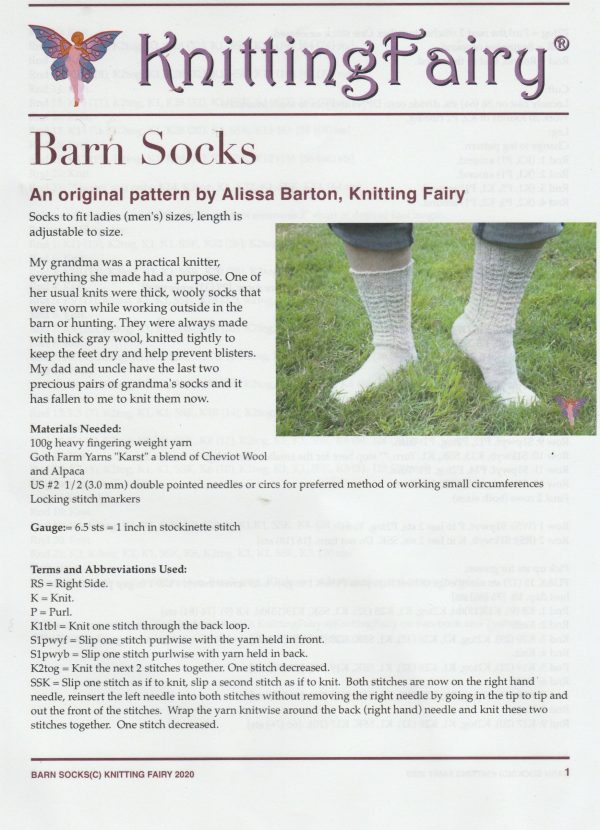 Barn Socks (knit)