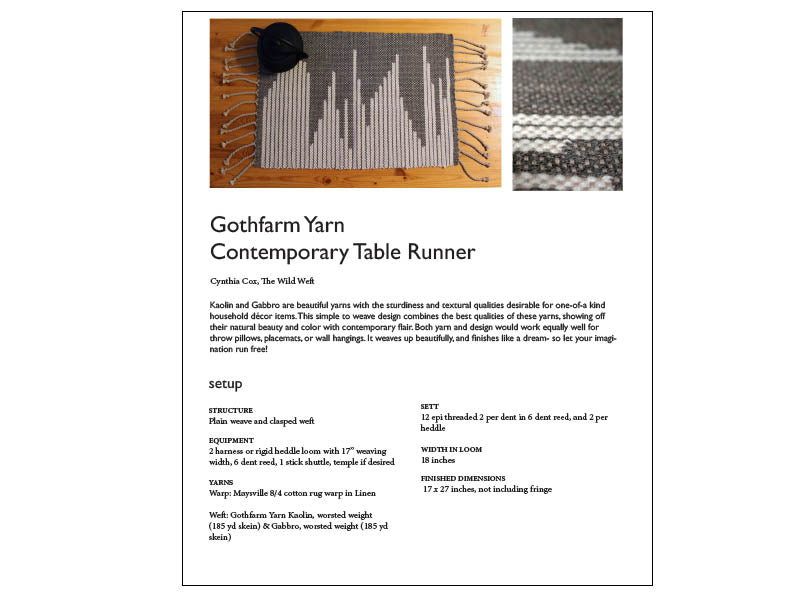Contemporary Table Runner (free & woven)